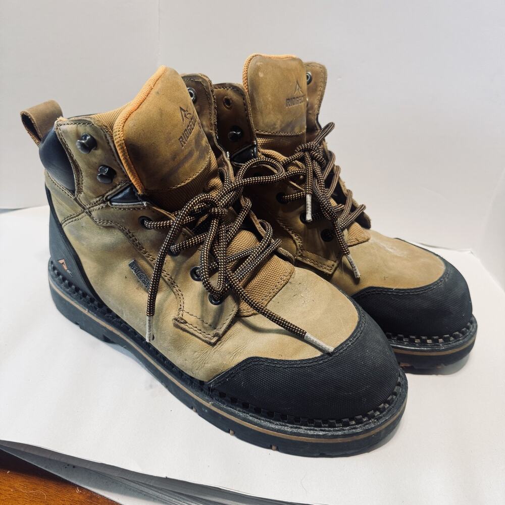 Ridgecut Mens Steel Toe Waterproof Boots work heavy duty Leather RCT001TS sz 9.5